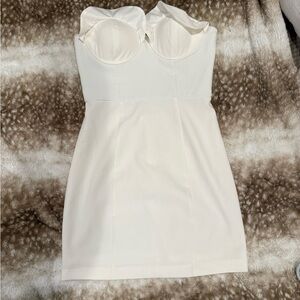 NBD White Strapless Dress